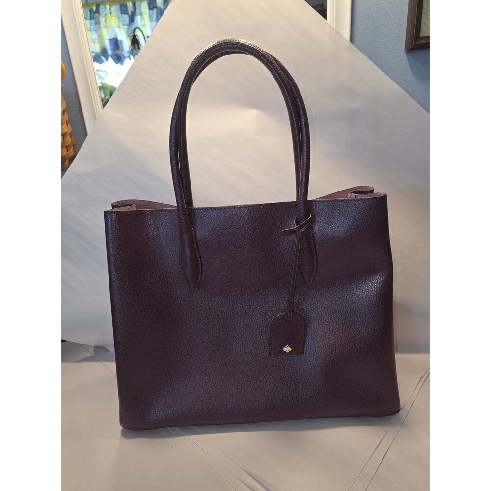 Kate Spade New York Satchel Grape Refined Grain Leather Tote - Picture 7 of 15
